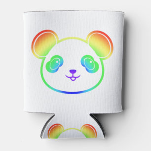 Enfriador De Latas El Oso De Panda En Los Colores Del Arcoiris