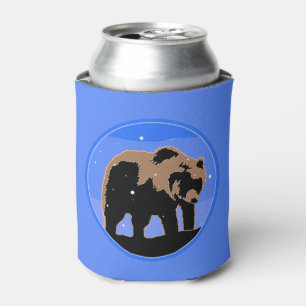 Enfriador De Latas El oso pardo en invierno - Arte de vida salvaje or