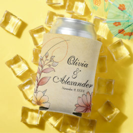 Enfriador De Latas El otoño acuarela Floral Terracota Favor de la bod