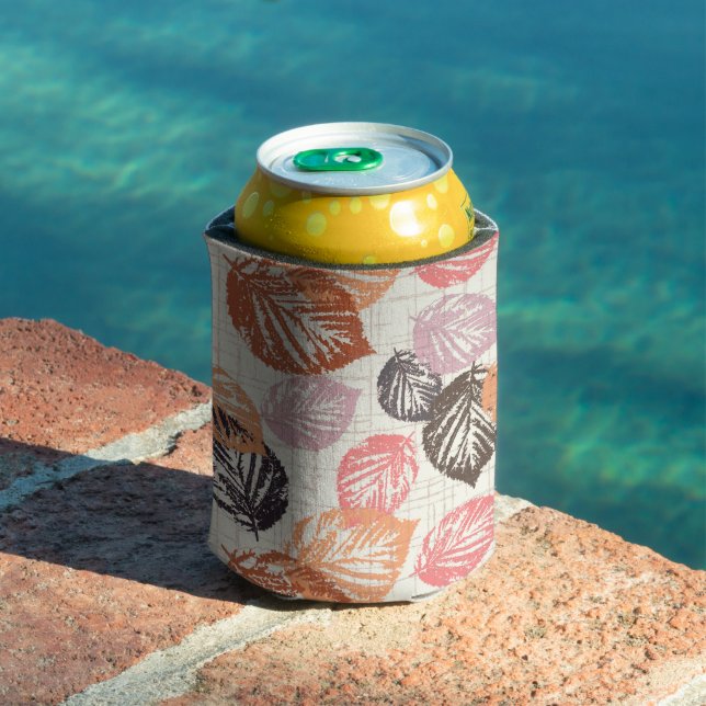 Enfriador De Latas El otoño deja en el beige. (Piscina in situ)