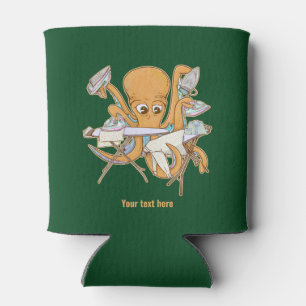 Enfriador De Latas El planchado de pulpo, abrumado por las tareas.