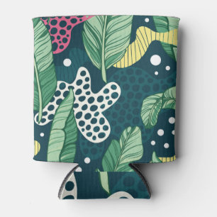 Enfriador De Latas El plátano deja colores abstractos y de moda