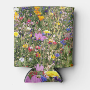 Enfriador De Latas El prado de flores silvestres coloridas, el patrón