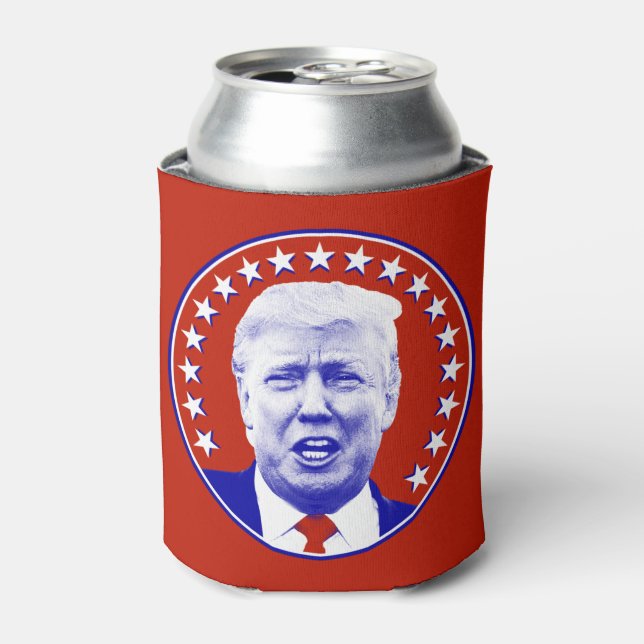 Enfriador De Latas El presidente Donald Trump en rojo (Lata Anverso)