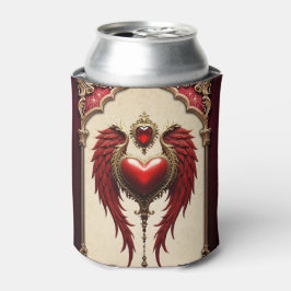 Enfriador De Latas El romanticismo vintage con el corazón y las alas