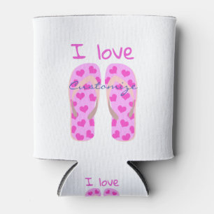 Enfriador De Latas El rosa Flip-Flops Thunder_Cove