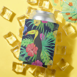 Enfriador De Latas El tucán tropical y deja la selva tropical