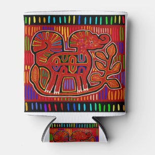 Enfriador De Latas Elefante bebé indio Kuna - Arte popular Mola