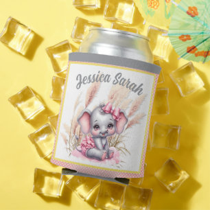 Enfriador De Latas Elefante rosa dulce - Sonrisas de maní