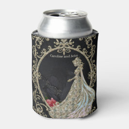 Enfriador De Latas Elegancia en oro y negro.