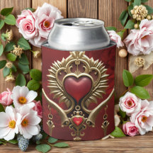 Elegancia en rojo luster con un corazón ornamentad