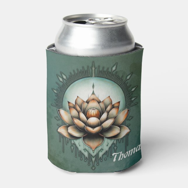 Enfriador De Latas Elegancia meditativa. Flor de loto exquisita (Lata Anverso)