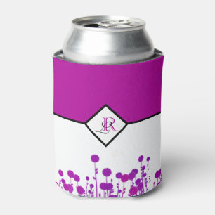 Enfriador De Latas Elegancia que Florece: Monograma Personalizado