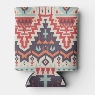 Enfriador De Latas Elegancia tribal: impresión étnica geométrica