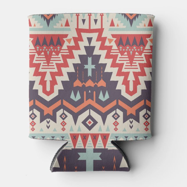 Enfriador De Latas Elegancia tribal: impresión étnica geométrica (Anverso)