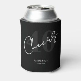 Enfriador De Latas Elegant Black and White Forty 40th Birthday