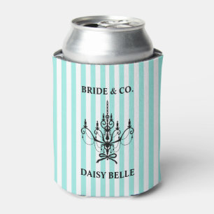Enfriador De Latas Elegant Bride & Co. Desayuno de Boda Azul Turquesa