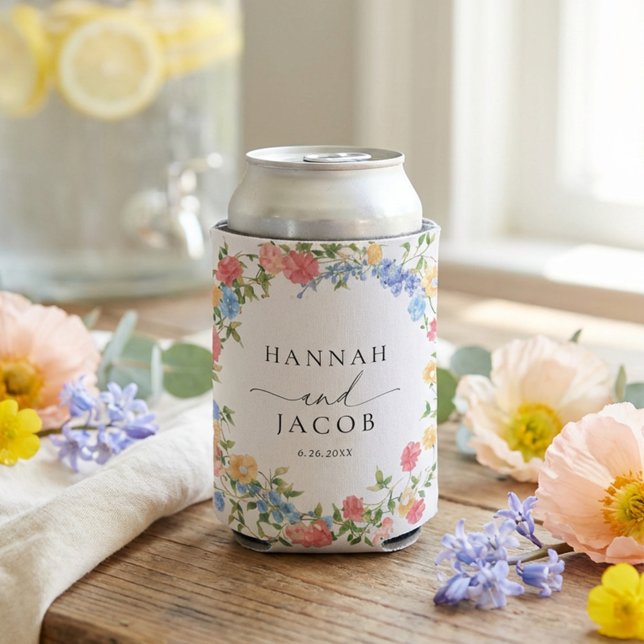 Enfriador De Latas Elegant Wildflower Wedding Favor (Subido por el creador)
