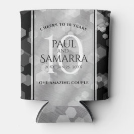 Enfriador De Latas Elegante 10° Aniversario del Boda Tin