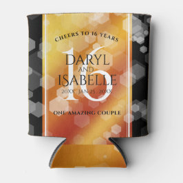 Enfriador De Latas Elegante 16º Aniversario del Boda de Topaz de Oro