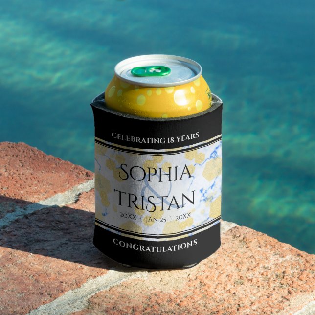 Enfriador De Latas Elegante 18º Aniversario del Boda de Porcelana (Piscina in situ)