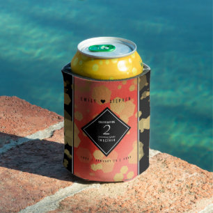 Enfriador De Latas Elegante 2º Aniversario del Boda Garnet