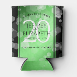 Enfriador De Latas Elegante 20° Aniversario del Boda Esmeralda