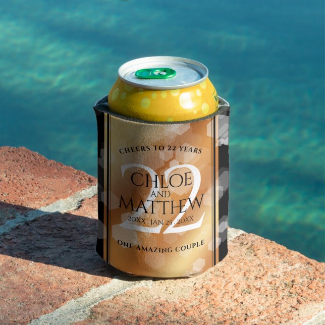 Enfriador De Latas Elegante 22° Aniversario del Boda del Cobre (Piscina in situ)