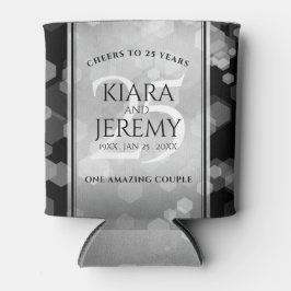 Enfriador De Latas Elegante 25° aniversario Boda de Plata