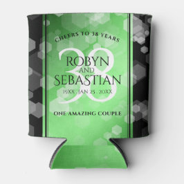 Enfriador De Latas Elegante 38° aniversario de Boda Esmeralda