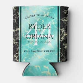 Enfriador De Latas Elegante 44° Aniversario Boda Turquesa