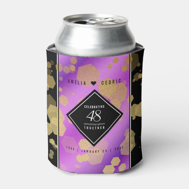 Enfriador De Latas Elegante 48º Aniversario del Boda Ametista (Lata Anverso)