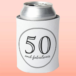 Enfriador De Latas Elegante 50 y fabuloso cumpleaños de tipografía