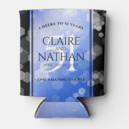 Enfriador De Latas Elegante 51° Aniversario del Boda Sapphire