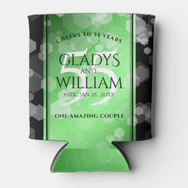 Enfriador De Latas Elegante 55º aniversario de Boda Esmeralda