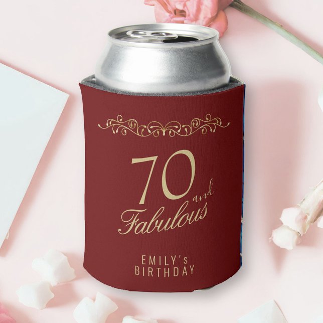 Enfriador De Latas Elegante 70 y fabuloso cumpleaños 70 (Subido por el creador)
