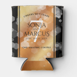 Enfriador De Latas Elegante 7.ª Celebración del Aniversario del Boda