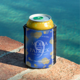 Enfriador De Latas Elegante 9° Aniversario del Boda Lapis Lazuli