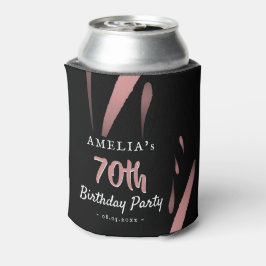 Enfriador De Latas Elegante acuarela rosa 70 cumpleaños