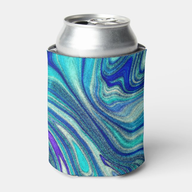 Enfriador De Latas Elegante Aquamarine Paua Rainbow Shell inspirado (Lata Anverso)