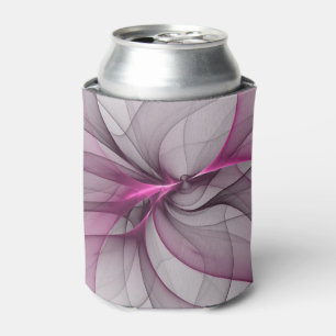 Enfriador De Latas Elegante arte abstracto moderno fractal rosa caóti