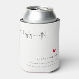 Enfriador De Latas Elegante Boda de escritura minimalista de corazón