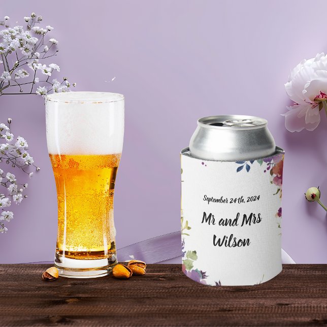 Enfriador De Latas Elegante Boda de flores acuáticas (Subido por el creador)