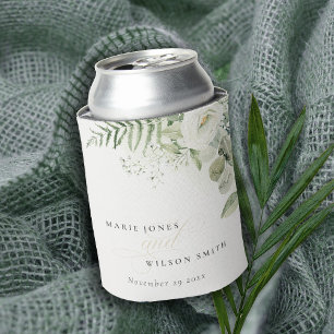 Enfriador De Latas Elegante Boda del Foliage Fern Eucalyptus Greenery