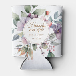 Enfriador De Latas Elegante boda floral acuarela