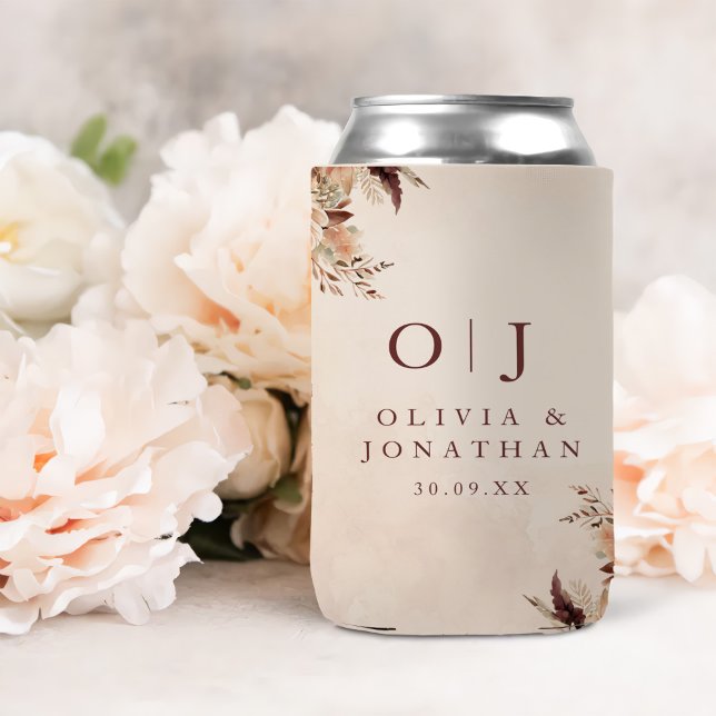 Enfriador De Latas Elegante Boda Floral Boho (Subido por el creador)