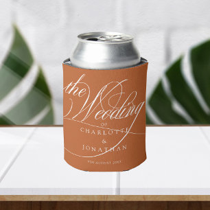 Enfriador De Latas Elegante caligrafía presupuesto Boda bohemio