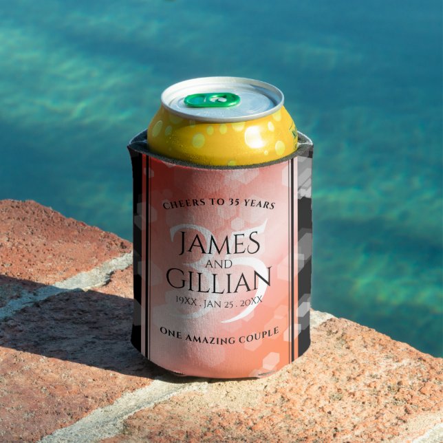 Enfriador De Latas Elegante celebración del 35° aniversario del Boda  (Piscina in situ)