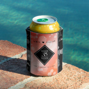 Enfriador De Latas Elegante celebración del 35° aniversario del Boda 