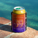 Enfriador De Latas Elegante celebración del Aniversario del Boda Agat<br><div class="desc">Celebra el 39 aniversario del boda con este elegante refrigerador de bebidas. Las elegantes letras con confeti en un naranja giratorio y quemado a fondo morado profundo añaden un toque memorable a esta ocasión especial y un hito extraordinario. Personalizar con los nombres de la pareja, fechas de matrimonio y mensajes...</div>